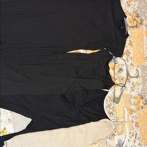 SHEIN Black and Cream High Low Dresses